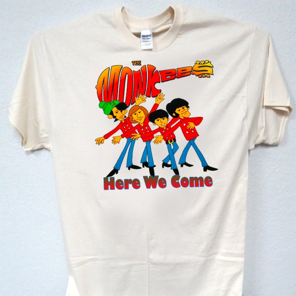 THE MONKEYS, HERE WE COME COOL MENS IVORY TEE T-959